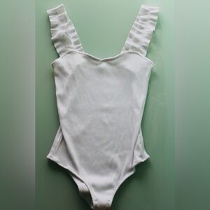 White Beverley Knit Bodysuit (S) from Francesca’s